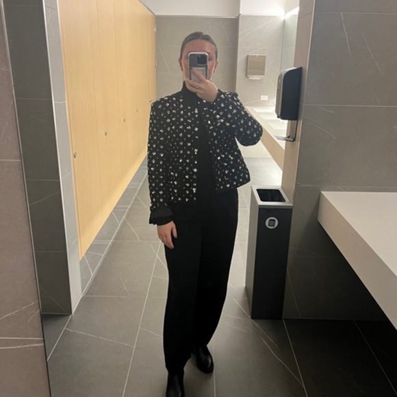 GUIZIO Shiloh Sequin Tweed Black Jacket XXL - Picture 5 of 13